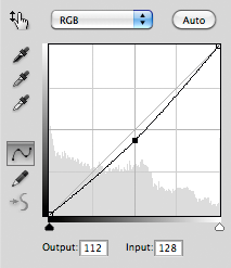 photoshop curve to darken image