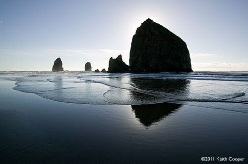 cannon_beach blue sky, haystack rock, Canon beach