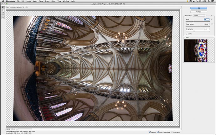 wide angle adjustment