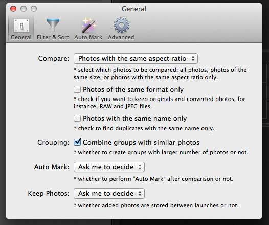 Program options