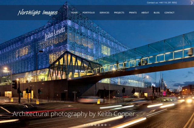 View of John Lewis store in Leicester at night - web site front page