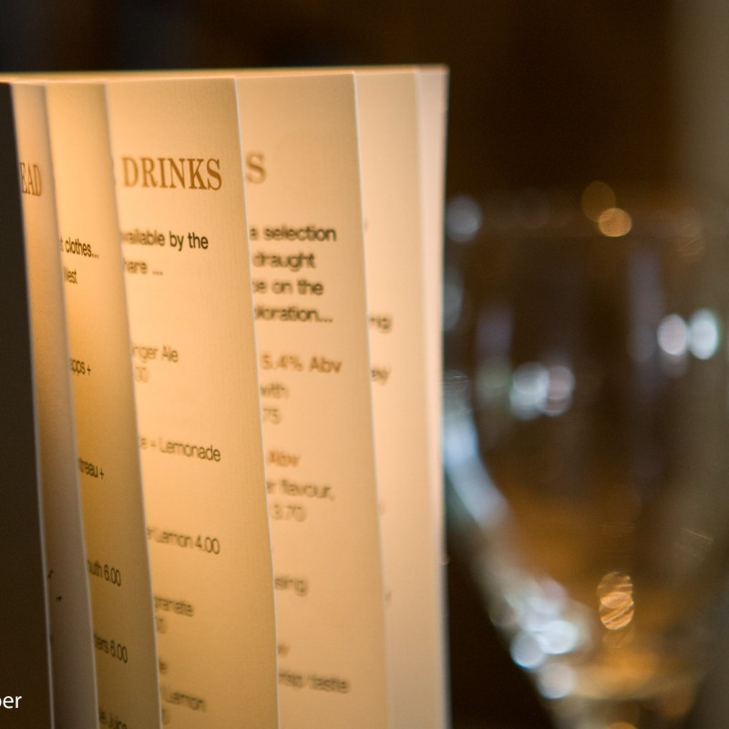 Hotel drinks menu