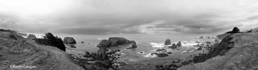 N. California coast view - black and white