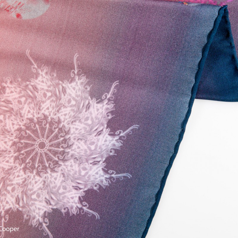 Hand printed silk scarf