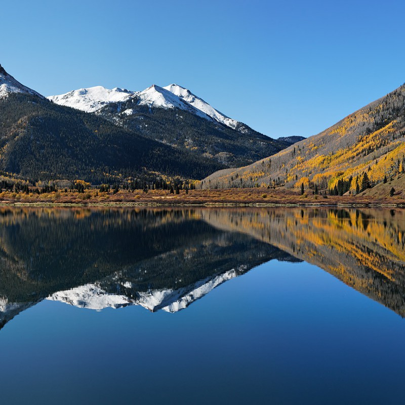 Mountain lake reflection