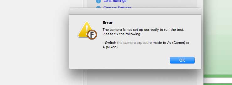 camera setup mode warning