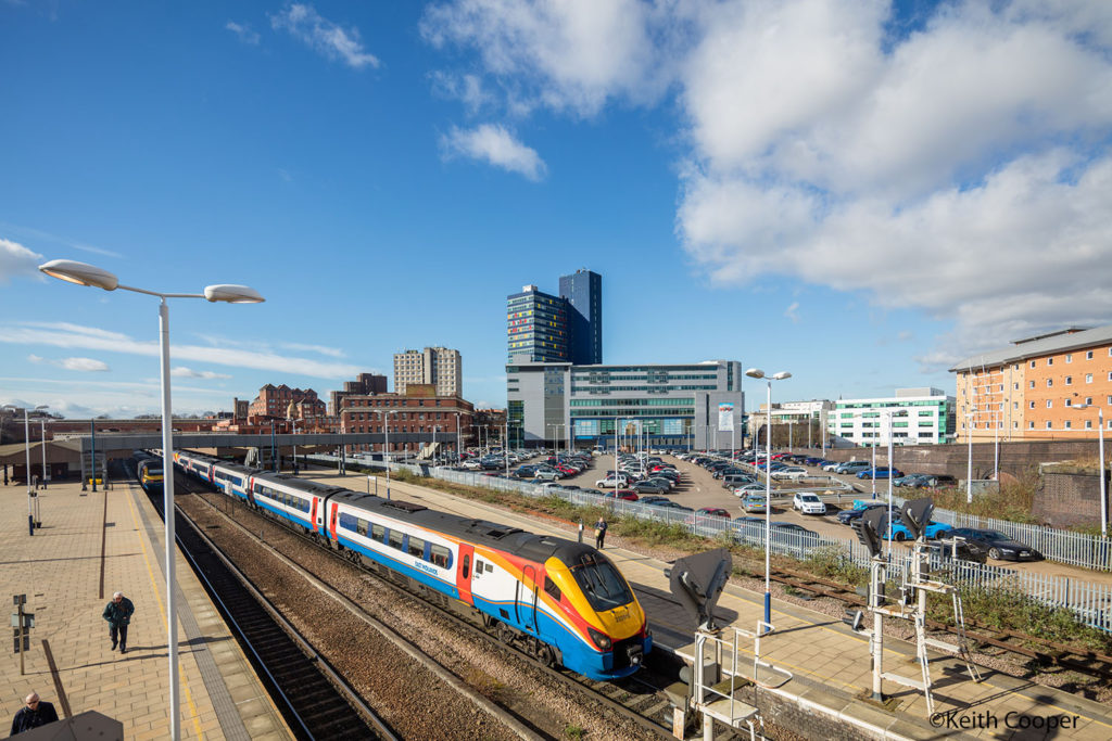 St George's viewed from Leicester railway station