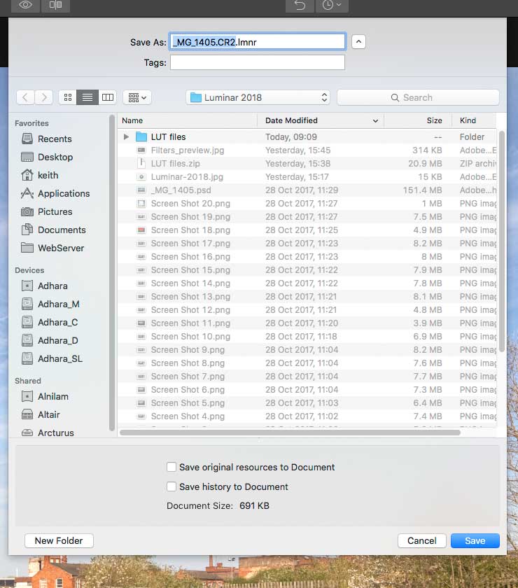 save just settings