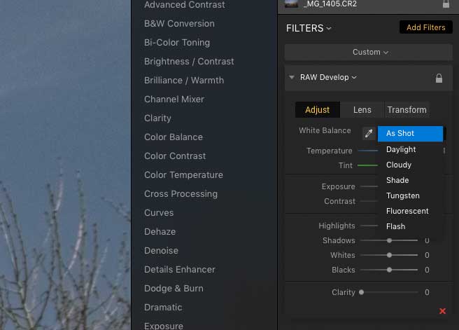 set raw wb