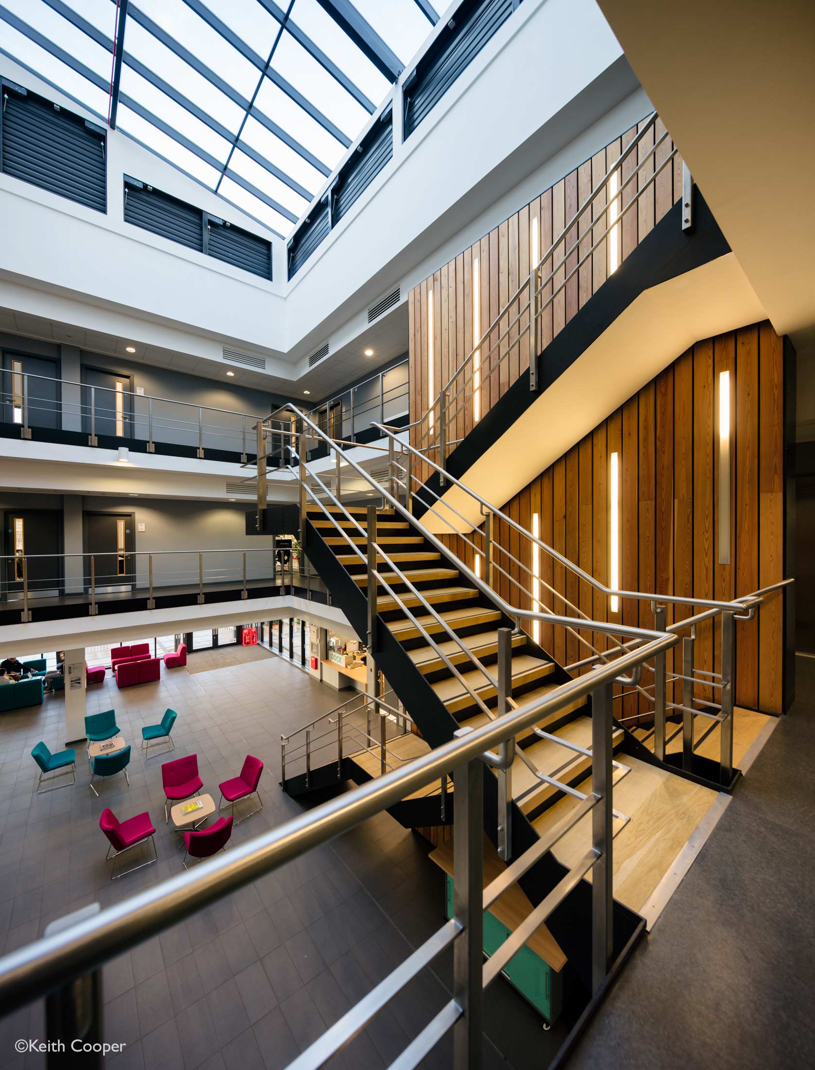 First floor stairs at the Dock