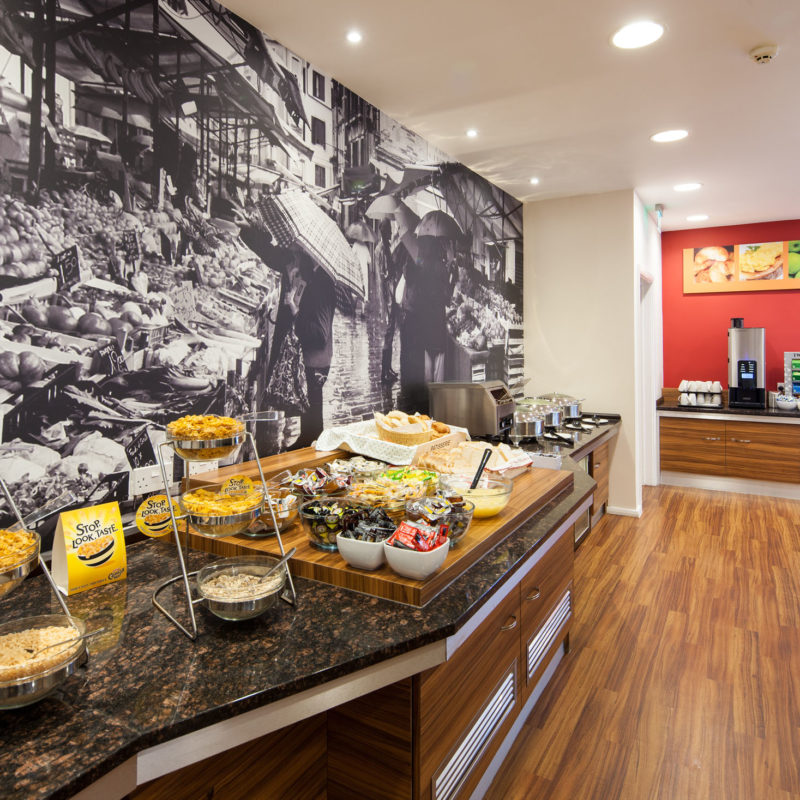 Hotel breakfast area