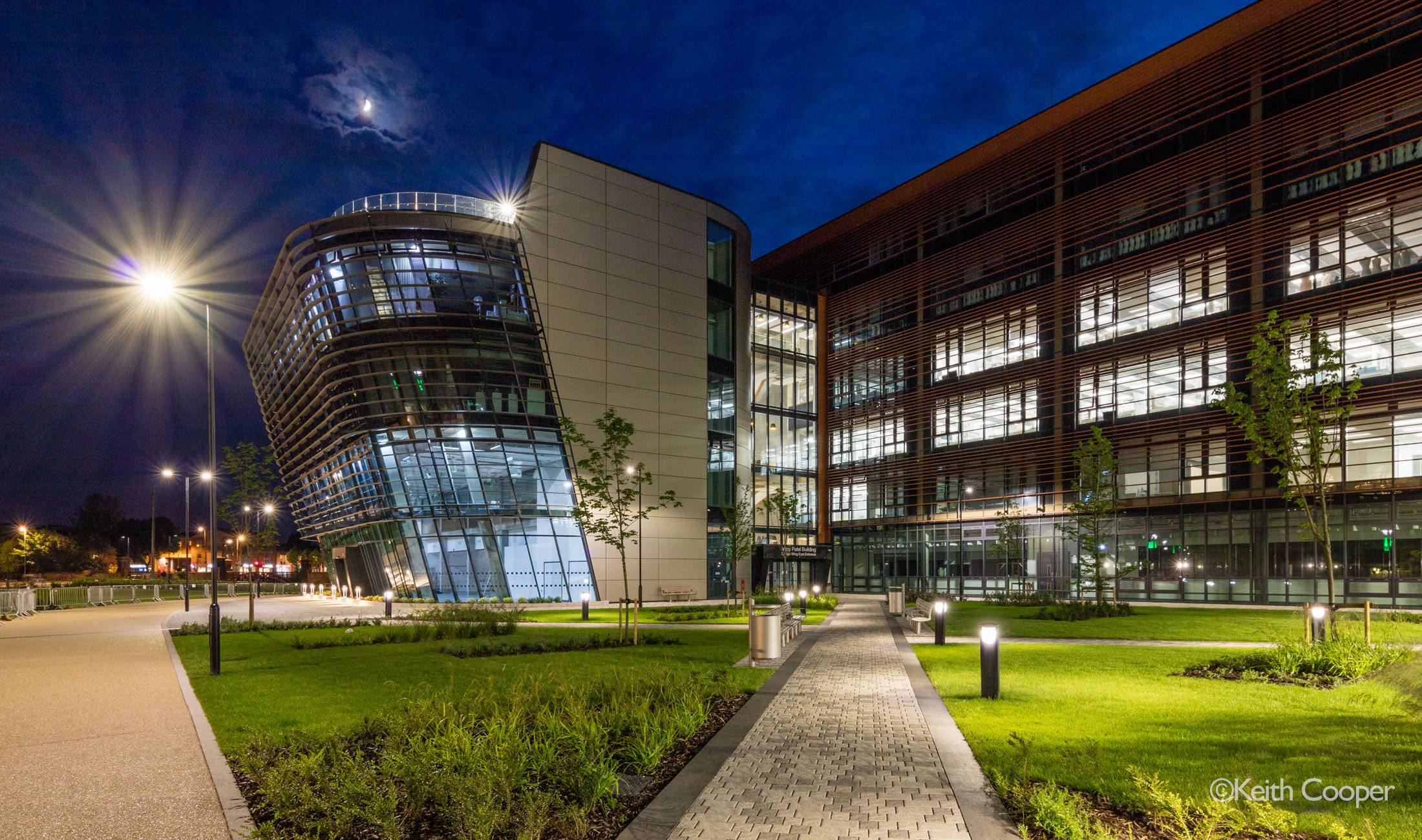 DMU vjp building at night