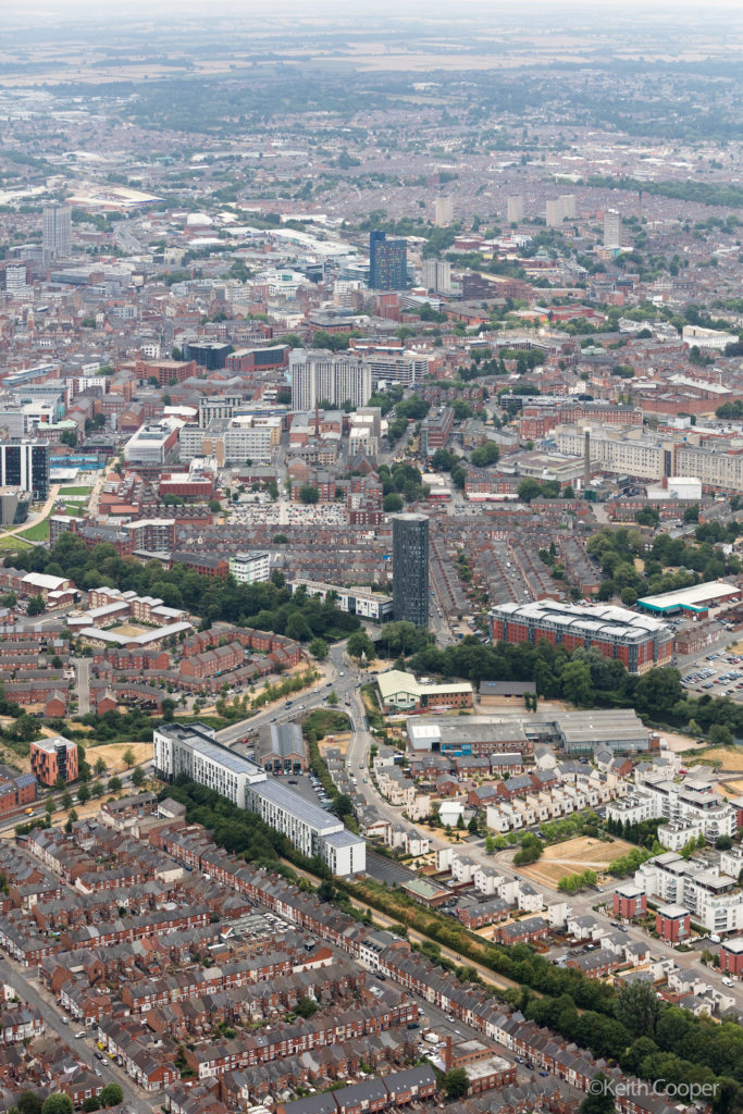 Leicester towers - view into the city