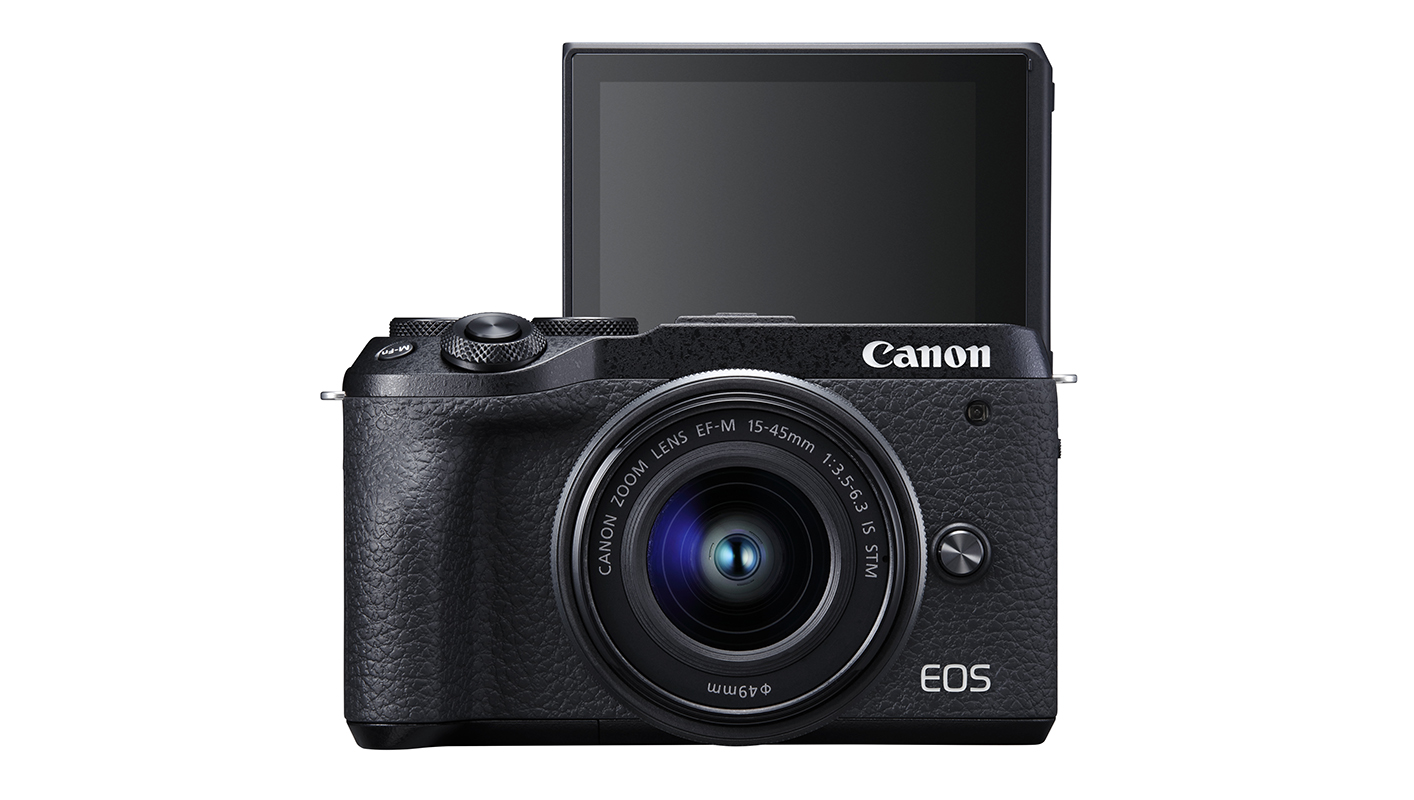 Black M6 II front view, showing screen